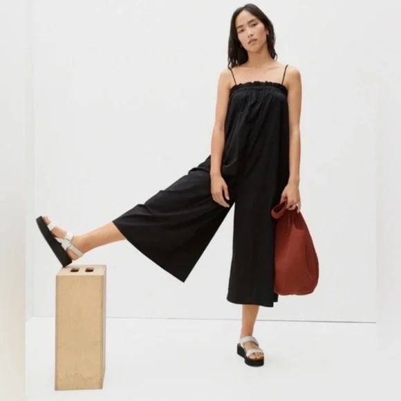 Everlane Black Cropped Jumpsuit - Picture 1 of 9